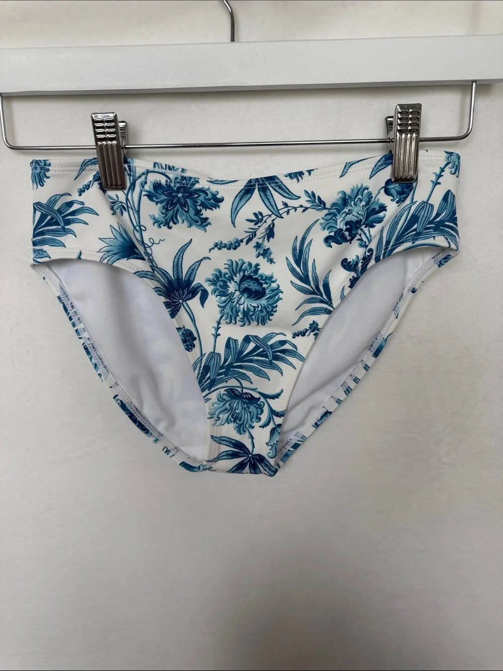 Janie and Jack White and Blue Floral Puff-Sleeve One-Piece